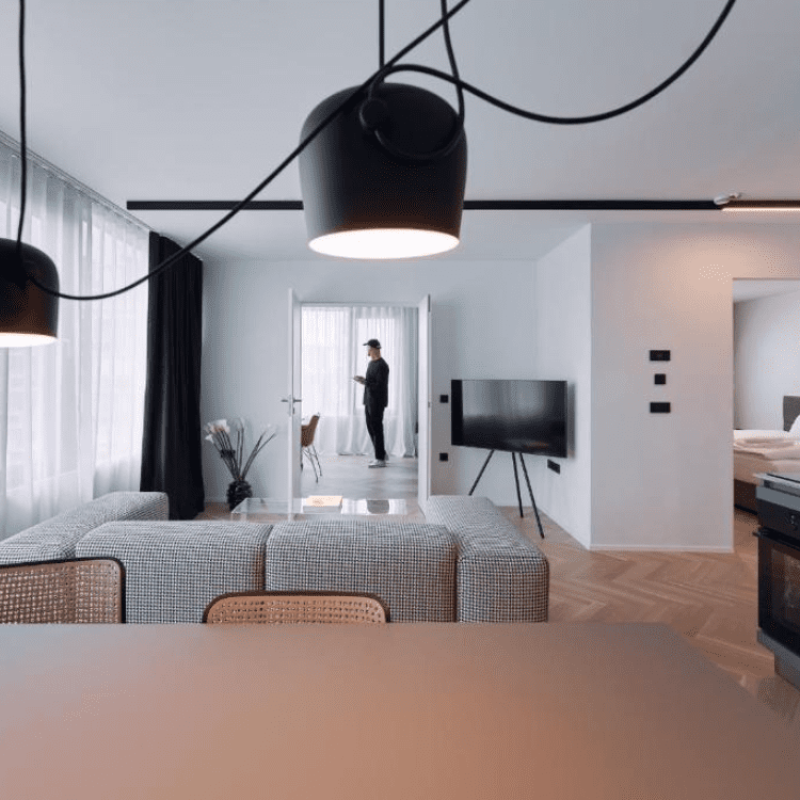 Apartment hotel in Ljubljana city center with stylish design and comfortable living space